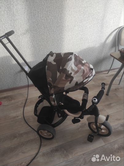 Детский велосипед трехколесный с ручкой