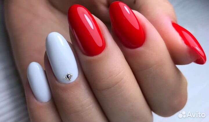 Маникюр с покрытием гель лак.Наращивание
