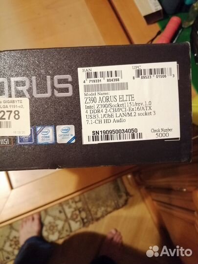 Материнская плата Z390 aorus elite