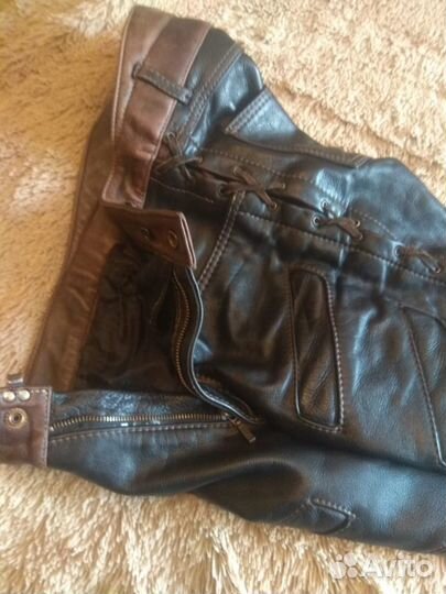 Мотоштаны мужские кожаные