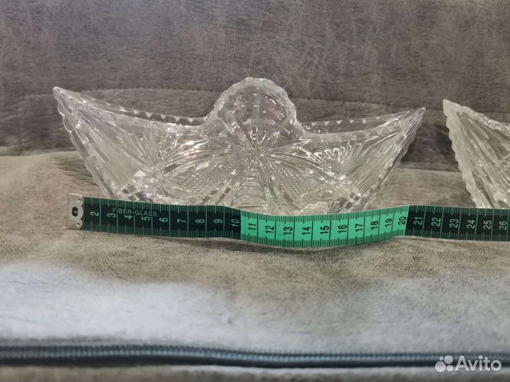 Хрустальные салатник и конфетница