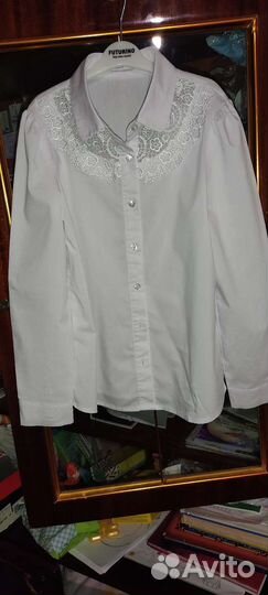Блузка белая для девочек 122