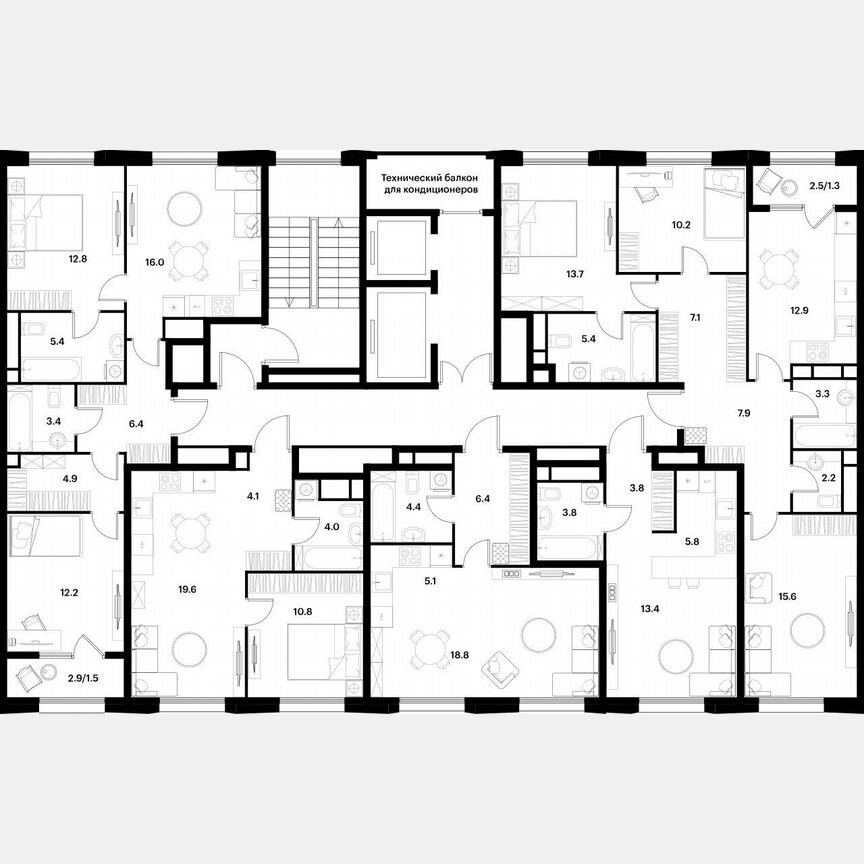 Квартира-студия, 34,7 м², 8/22 эт.