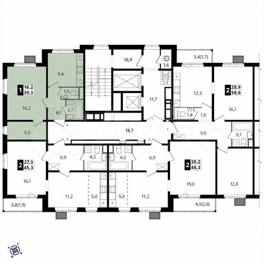 1-к. квартира, 39,3 м², 10/21 эт.