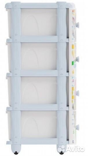 Комод пластиковый детский 4 секции широкий