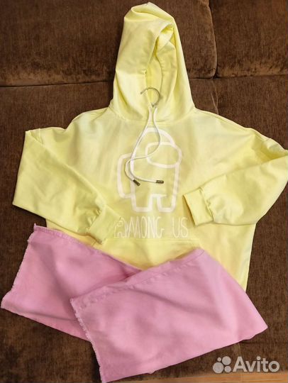 Джинсы розовые на девочку + Худи