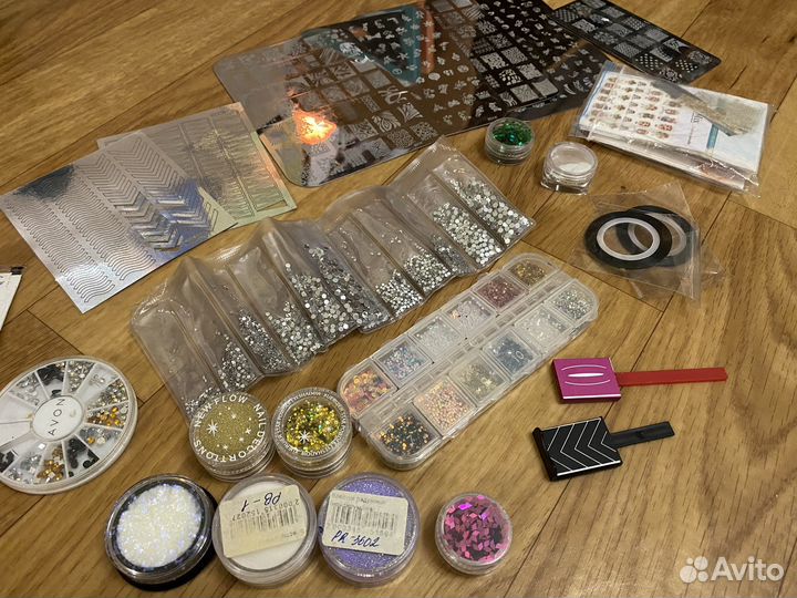 Лампа для ногтей + втирки + пластины для штампинга