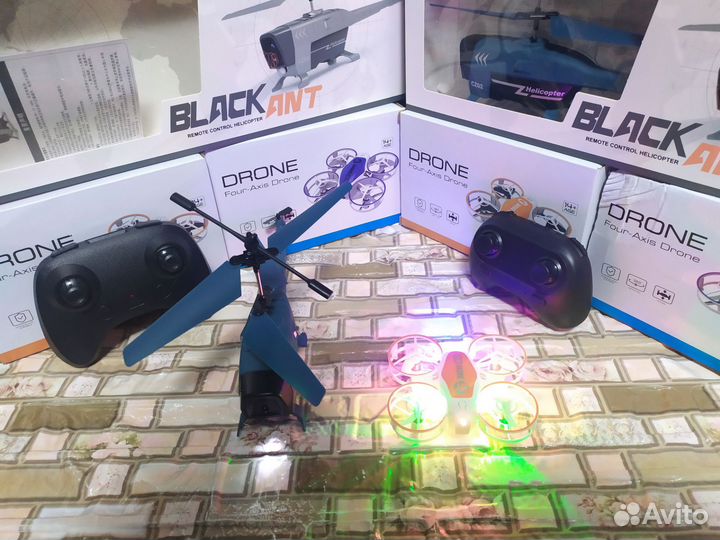 Квадрокоптер мини Дрон Вертолёт светящийся сенсор