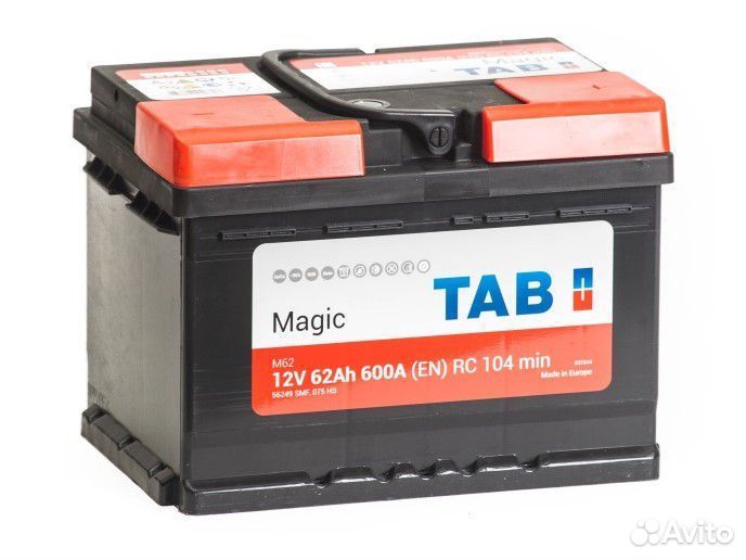 Акб 62Ач TAB Magic обратная полярность, низкий