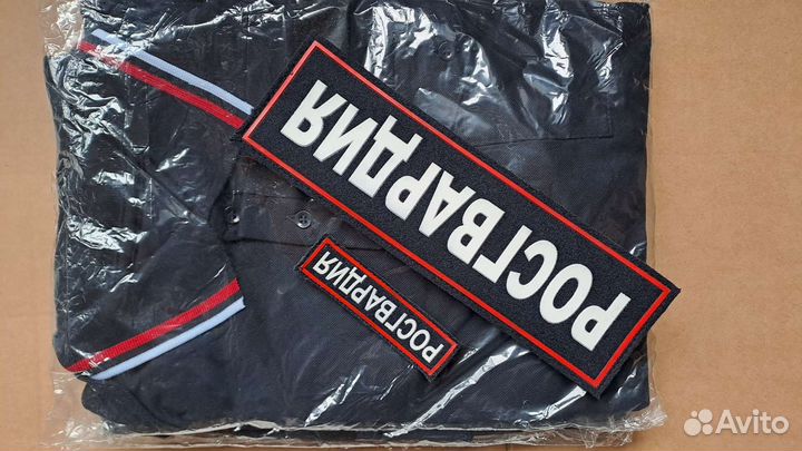 Поло с отдельным и шевронами Полиция/Росгвардия