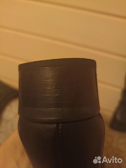 Кожаные демисезонные сапоги