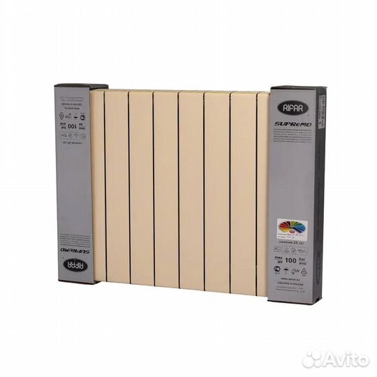Радиатор биметаллический Rifar Supremo 500 мм 10 секций 3/4 боковое подключение бежевый
