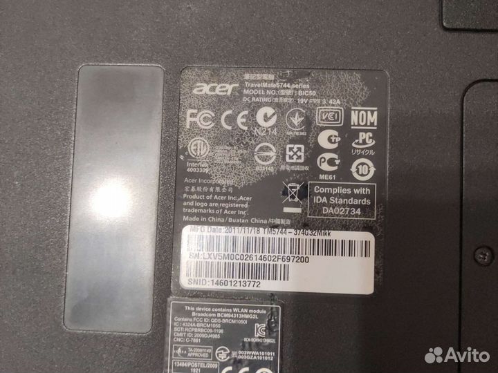 Ноутбук acer travelmate5744 series