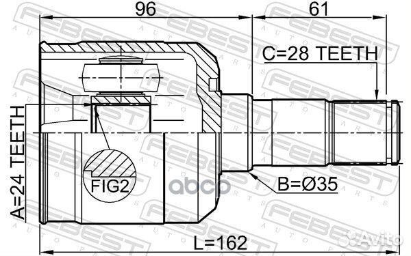 ШРУС внутр левый mazda 323F BA 1994-1998 0511-M