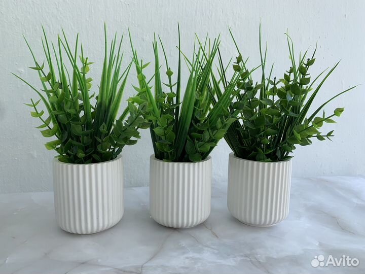 Кашпо с осокой