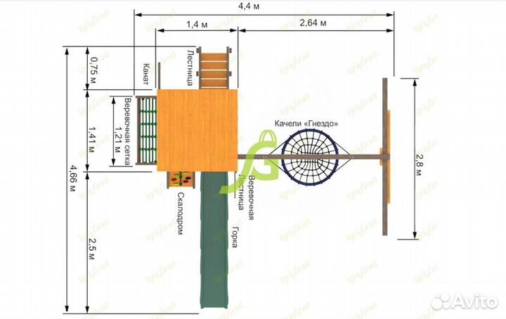 Детская площадка для улицы Панда Фани Nest