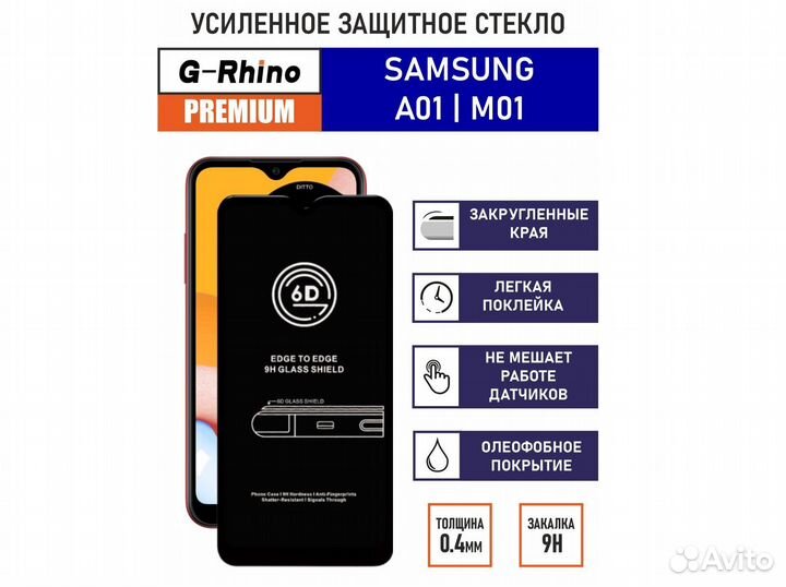 Защитное стекло на Samsung a01 M01