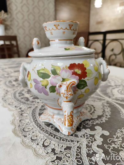 Самовар декоративный фарфор винтаж