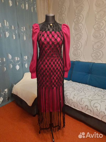 Накидка на платье, пляжная накидка макраме