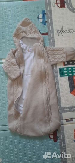 Детский вязаный шерстяной конверт