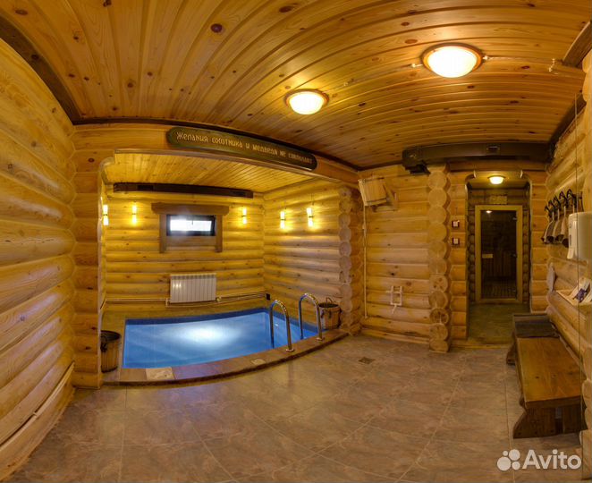 Баня сауна с уличным бассейном