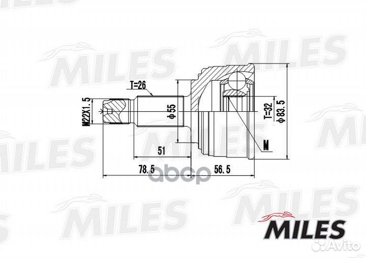 Шрус наружный honda civic 1.4-1.6 97-01 (GKN 30