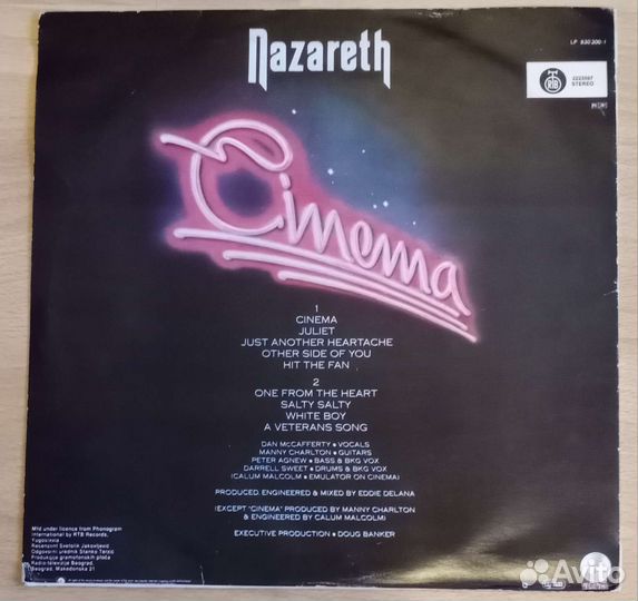 Nazareth Cinema виниловая пластинка