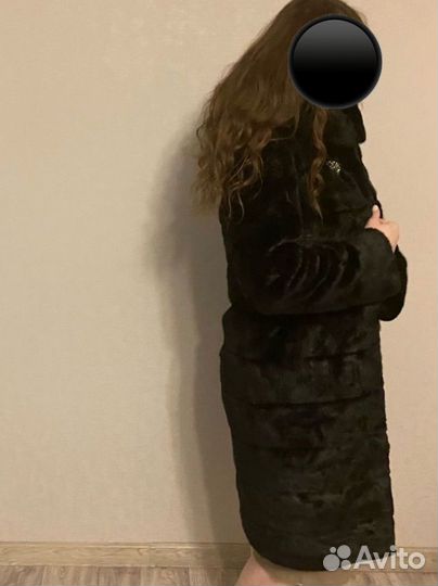 Искусственная шуба под норку с капюшоном