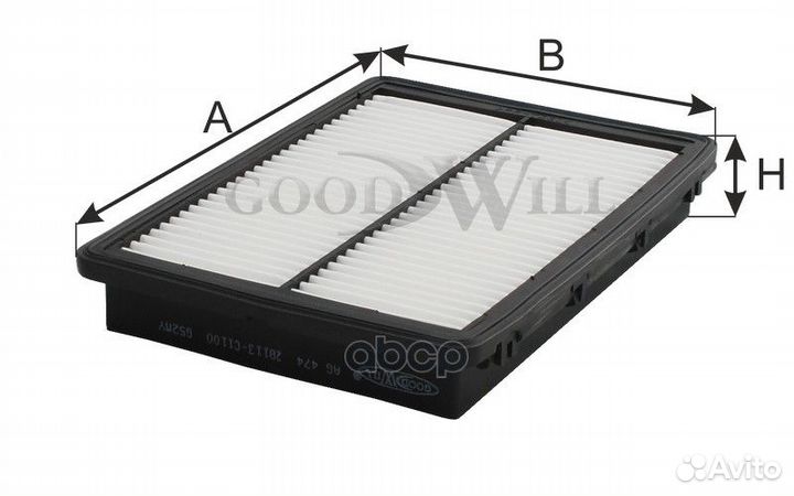 Фильтр воздушный Hyundai, Kia