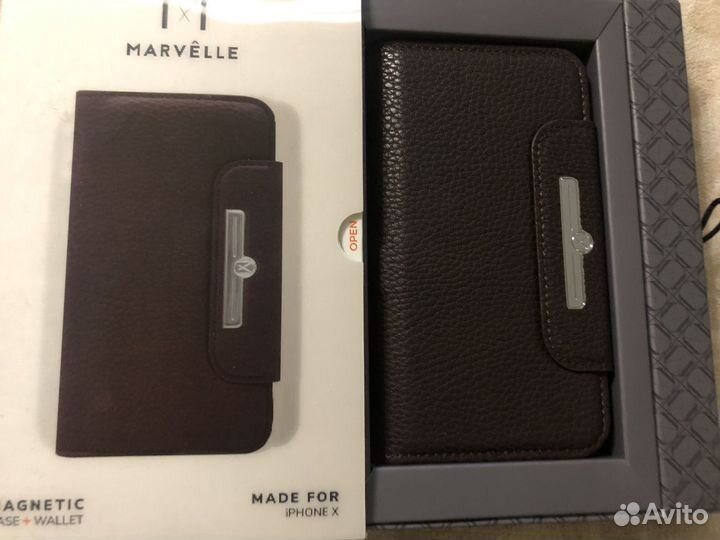 Чехол на iPhone X кожаный, Xs