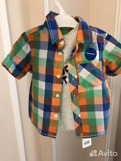 Новая детская рубашка с короткими рукавами и майка