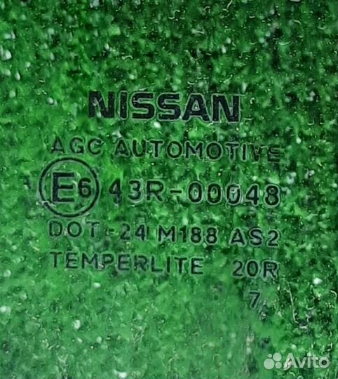 Стекло заднее правое Ниссан Кашкай J10