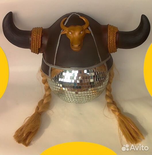 Шлем Викинг с косичками + Аренда. Cosplay Косплэй