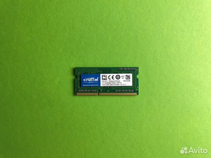Оперативная Память DDR3 4GB 1600 Mhz 1.5V crucial