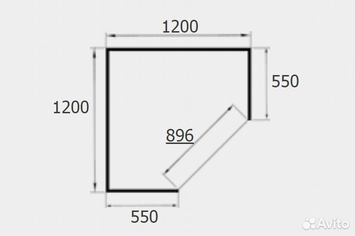 Шкаф угловой двустворчатый 