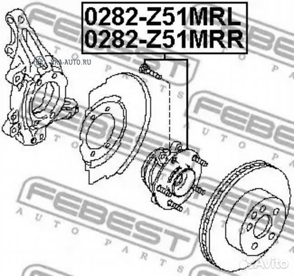 Febest 0282-Z51MRR Ступица в сборе передн прав nis