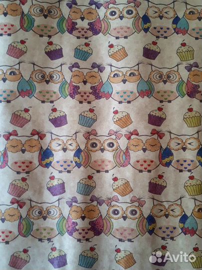 Набор упаковочная бумага крафт Совы бурые