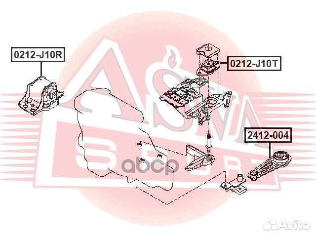 Опора двигателя 2412-004 asva