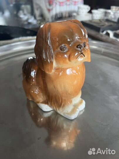 Фарфоровая статуэтка « Пекинес» 70-е гг., лфз