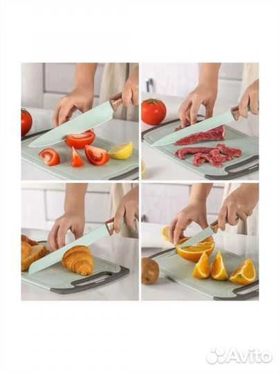 Кухонный набор 19 в 1(ножи, доска, поварежки)новые