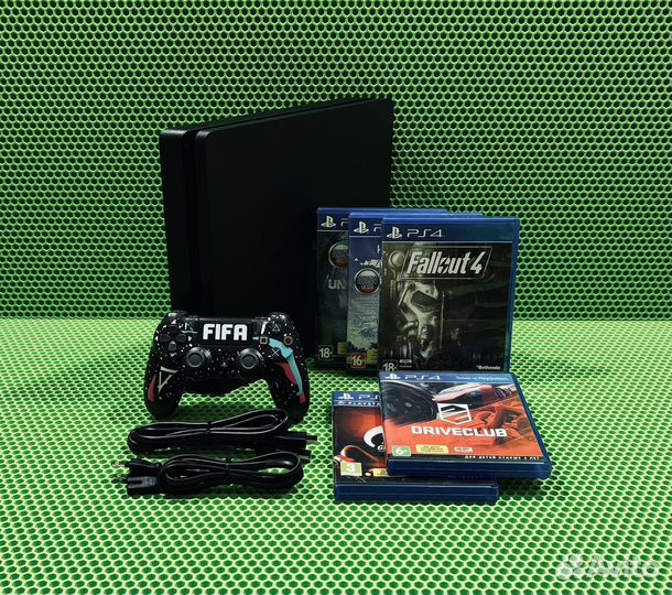 PS4 Slim 500gb + 5 дисков