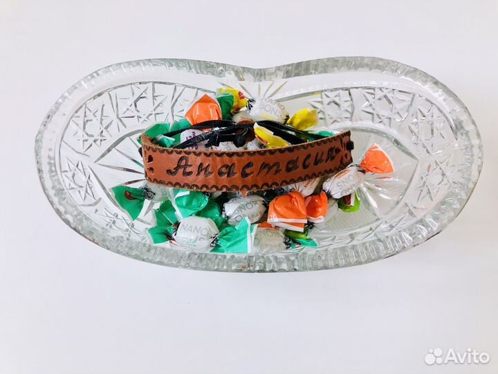 Новый кожаный браслет с именем