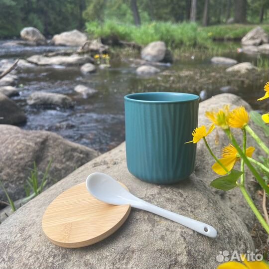 Керамическая банка с крышкой для специй