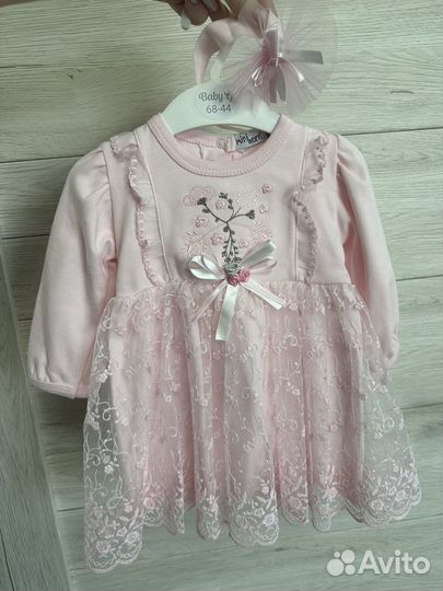 Платье для новорожденной девочки 68 (3-6 месяцев)