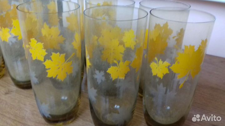 Стаканы изящные, милейший яркий рисунок СССР новые