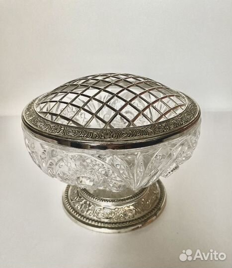 Хрустальный роузбол – вазочка. Винтаж из Англии