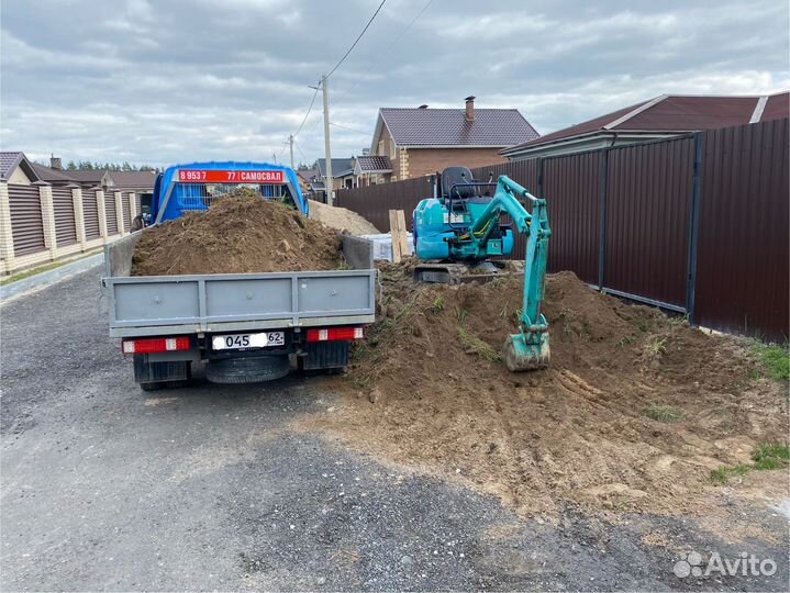 Работы мини экскаватором