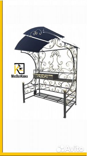 Кованый мангал с крышей для дачи