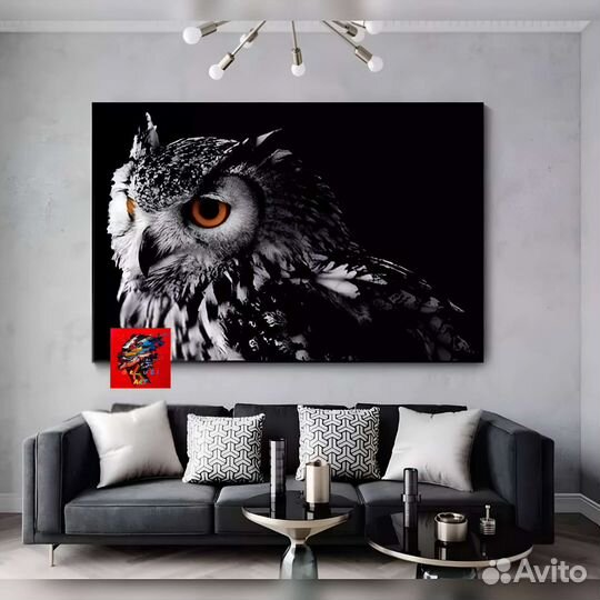 Современная картина совы сова для интерьера