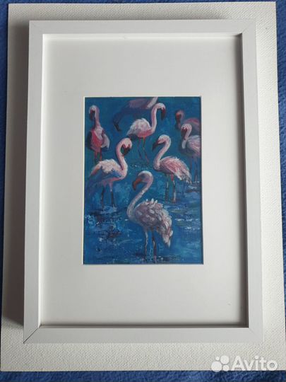 Картина в раме Розовый фламинго